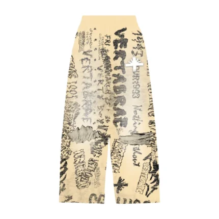 VERTABRAE Graffiti SweatPants Ivory Color