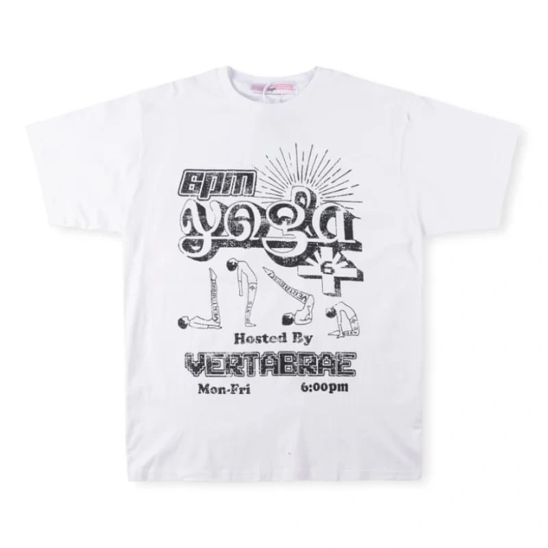 Vertabrae 6pm Yoga Shirt White Vertabrae 6pm Yoga Shirt White