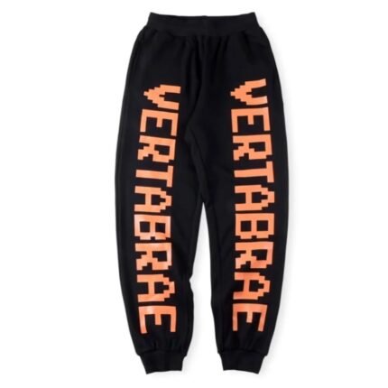 Vertabrae Black with Orange Logo Sweatpants
