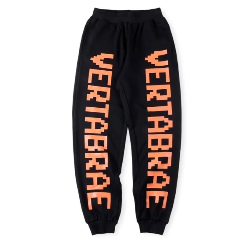 Vertabrae Black with Orange Logo Sweatpants Vertabrae Black with Orange Logo Sweatpants