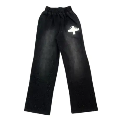 Vertabrae Pants In Crystal Black With White Logo Vertabrae Pants In Crystal Black With White Logo