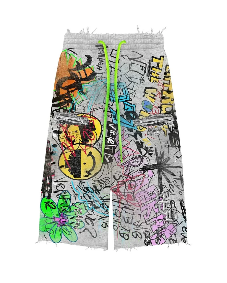 Vertabrae Graffiti Detention Shorts Grey Vertabrae Graffiti Detention Shorts Grey