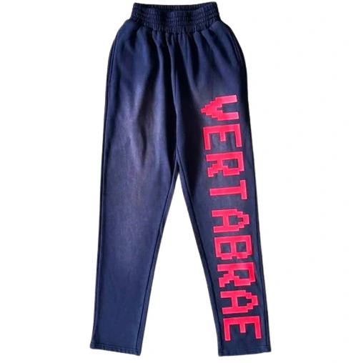Vertabrae Navy Blue with Red Logo Sweatpants Vertabrae Navy Blue with Red Logo Sweatpants