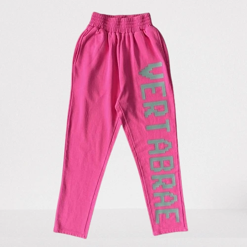 Vertabrae Pink With Grey Logo Sweatpants Vertabrae Pink With Grey Logo Sweatpants