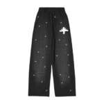Oversized Black Faded Vertabrae Pants