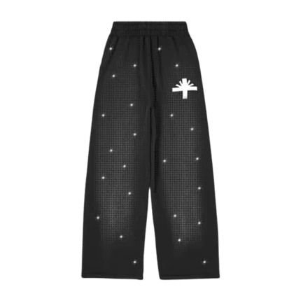Oversized Black Faded Vertabrae Pants