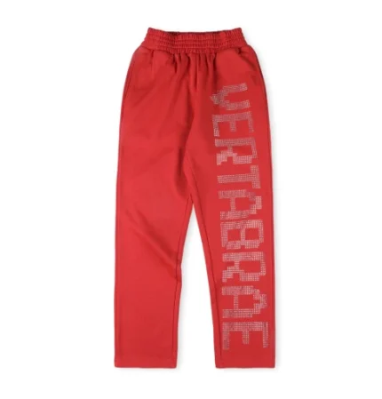 Vertabrae Red Sweatpants With Diamond Shine Logo