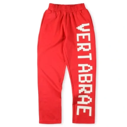 Red Vertabrae Sweatpants with White Logo