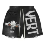 Vertabrae Vonster Cross Distressed Shorts Black